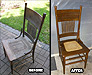 Spindle Back Chair Refinished and Recaned